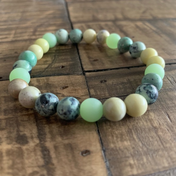 Jasper - Turquoise and Sea Glass Chakra Bracelet - Picture 5 of 9